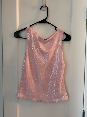 NOL Pink Sequin Sleeveless Top (Size M)